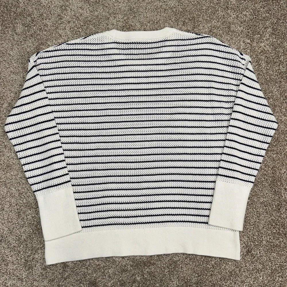 Vineyard Vines Cropchet‎ Striped Open Knit Crochet Sweater Women Size Large - Picture 8 of 9